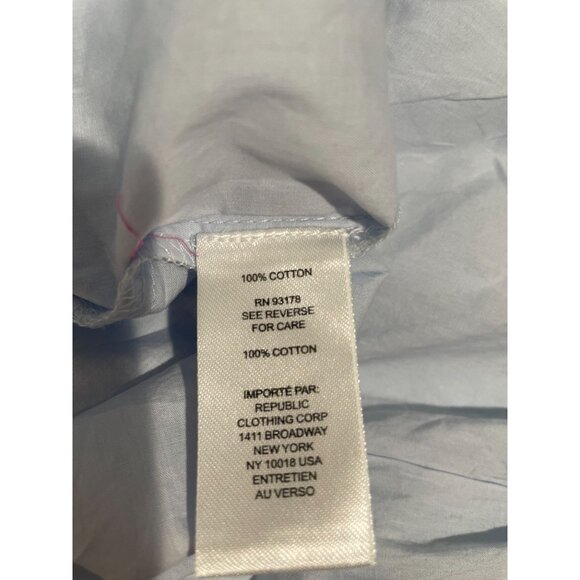 Chelsea & Theodore Light Blue Cotton Puff Sleeve Blouse Button Detail Womens S - Picture 6 of 13